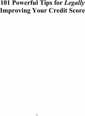 Product picture 101 Powerful Tips for Legally Improving Your Credit Score